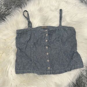 Everlane Striped Blue Button-Up Women's Top